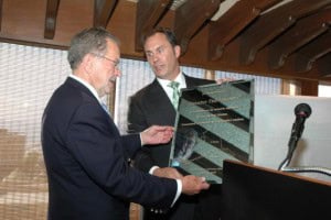 Fmr. Senator Ted Stevens and MDAA Chairman Riki Ellison. August 2006.