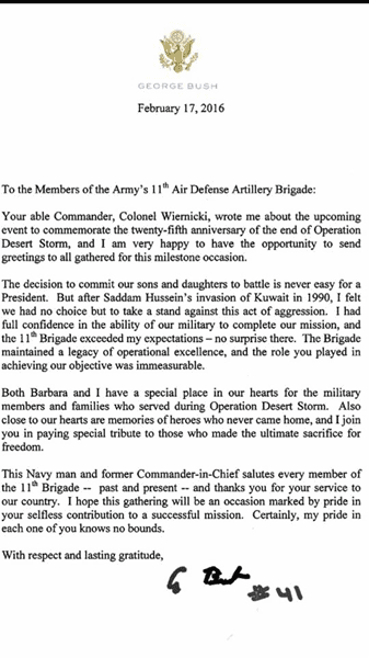 bush letter