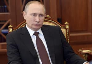 Russian President Vladimir Putin listens, during a meeting in Moscow's Kremlin, Russia, Tuesday, Aug. 23, 2016. (Alexei Nikolsky/Sputnik, Kremlin Pool Photo via AP)