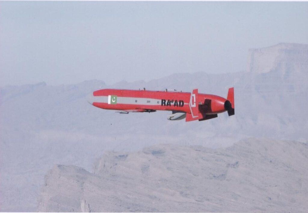 Flight test of Pakistan's Ra'ad cruise missile.