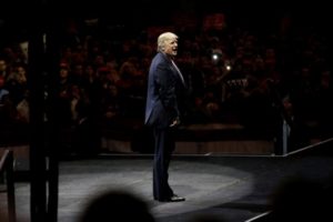 U.S. President-elect Donald Trump appears at a USA Thank You Tour event at U.S. Bank Arena in Cincinnati