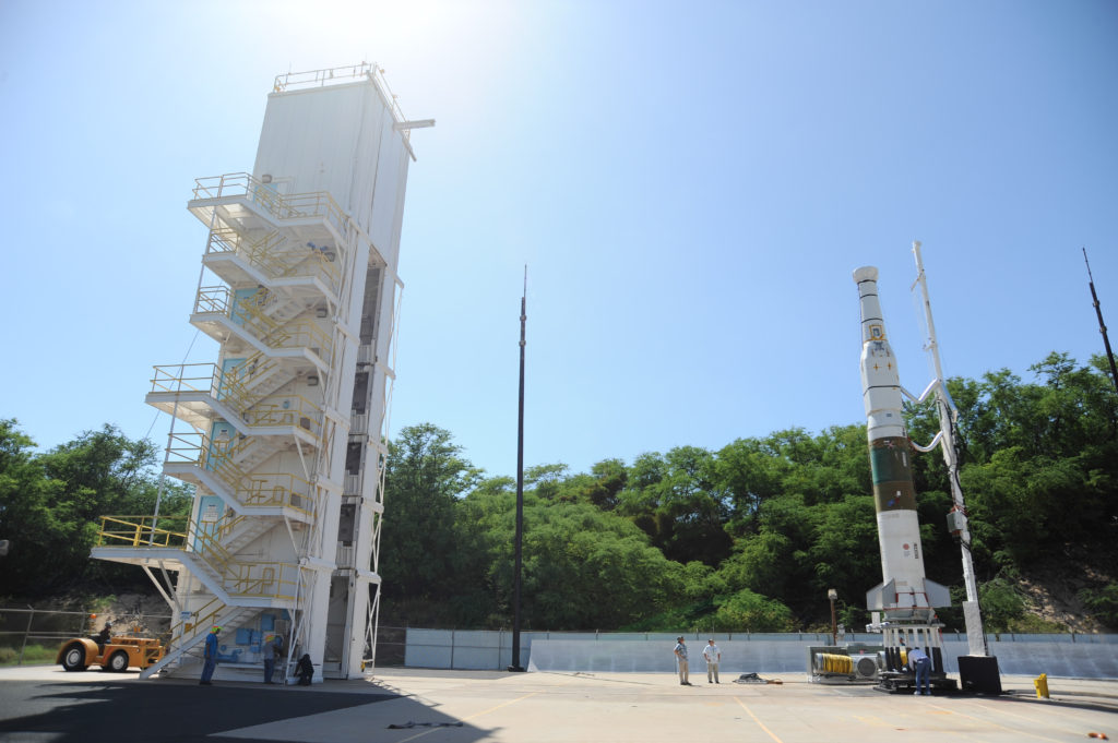 The new target missile and launcher at PMRF in Hawaii used during MDA FTX-21 on May 17, 2016.